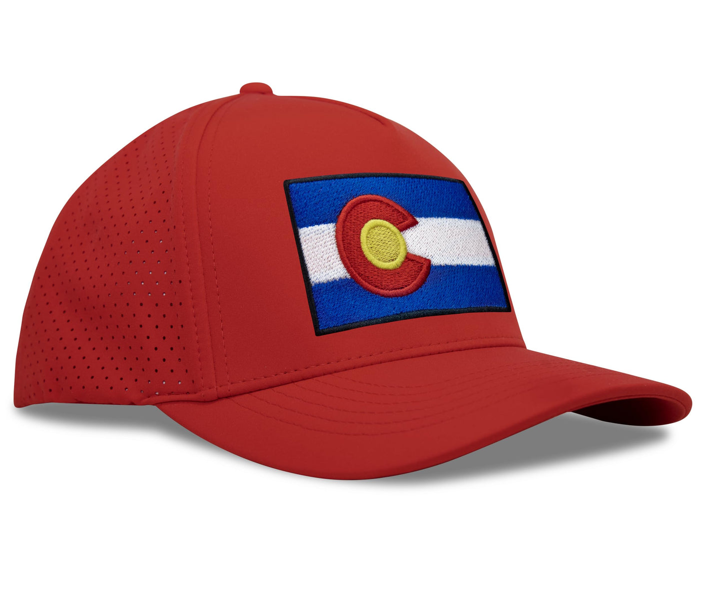 Performance Golf Hat – Adjustable Snapback Trucker Baseball Cap for Men & Women - Jetset Series (Colorado, Red Rosso)