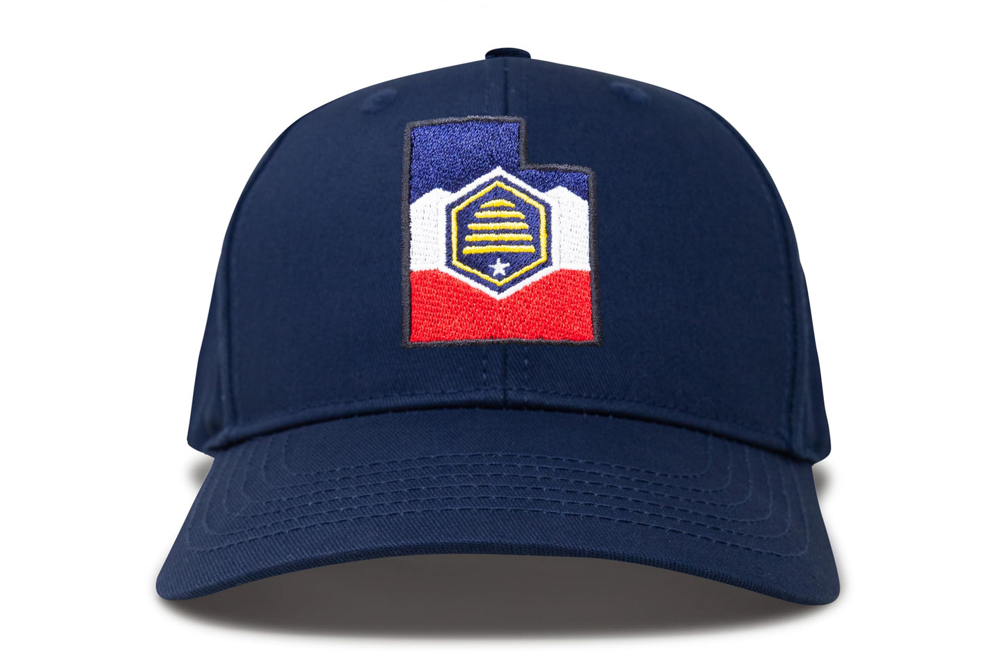 International Tie Stateline Flag Hat for Men and Women - Snapback Trucker Baseball Cap (Utah, All Navy) - International Tie
