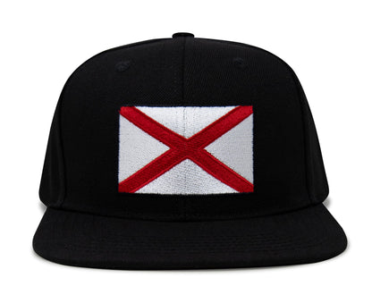 Alabama Flag Hat for Men and Women – Snapback Trucker Baseball Cap by International Tie (Black Flatbill)