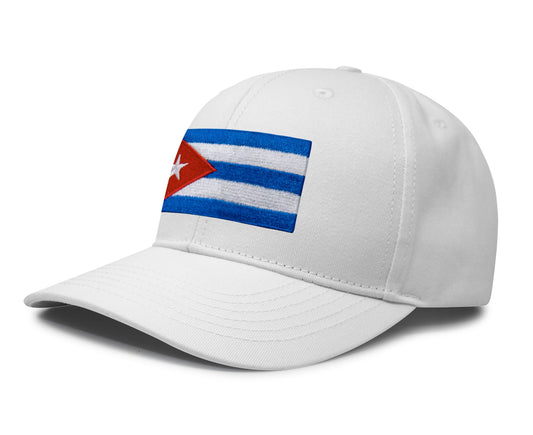 International Tie Country Hat for Men and Women, Adjustable Snapback Trucker Baseball Cap with Embroidered Patch (Cuba, All White) - International Tie
