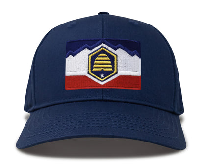 International Tie Utah Hat for Men and Women - Snapback Trucker Baseball Cap (All Navy)