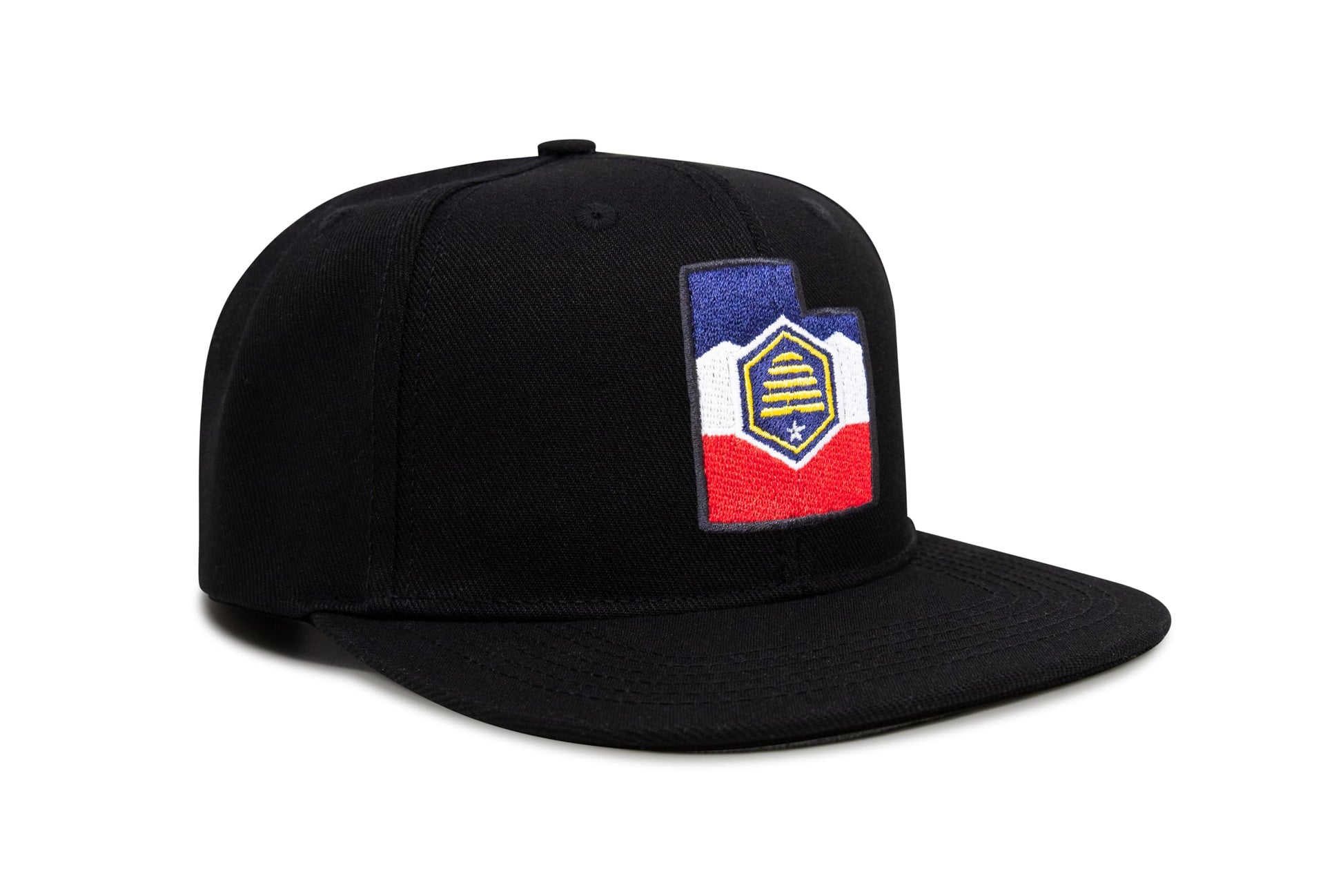 International Tie Stateline Flag Hat for Men and Women - Snapback Trucker Baseball Cap (Utah, Black Flatbill) - International Tie