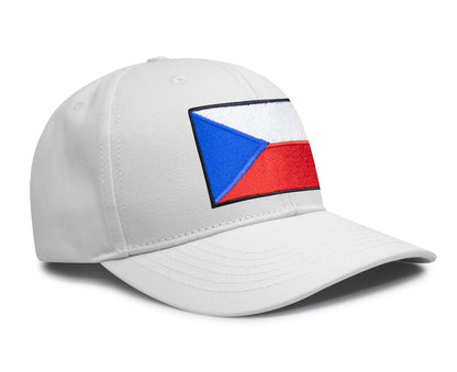 Czech Republic Flag Hat for Men and Women – Adjustable Snapback Baseball Cap by International Tie (All White)