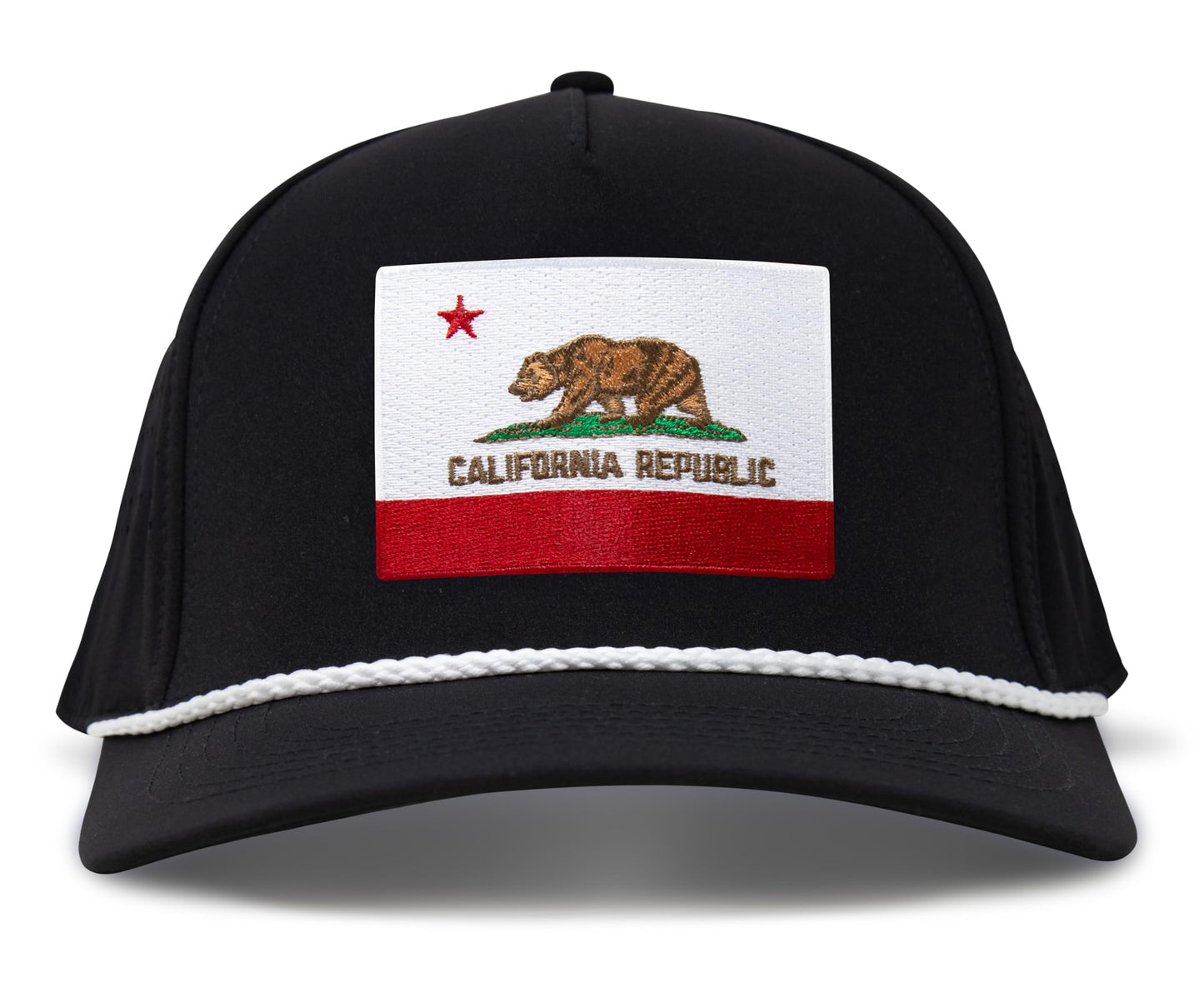 Performance Golf Hat – Adjustable Snapback Trucker Baseball Cap for Men & Women - Jetset Series (California, Midnight Black)