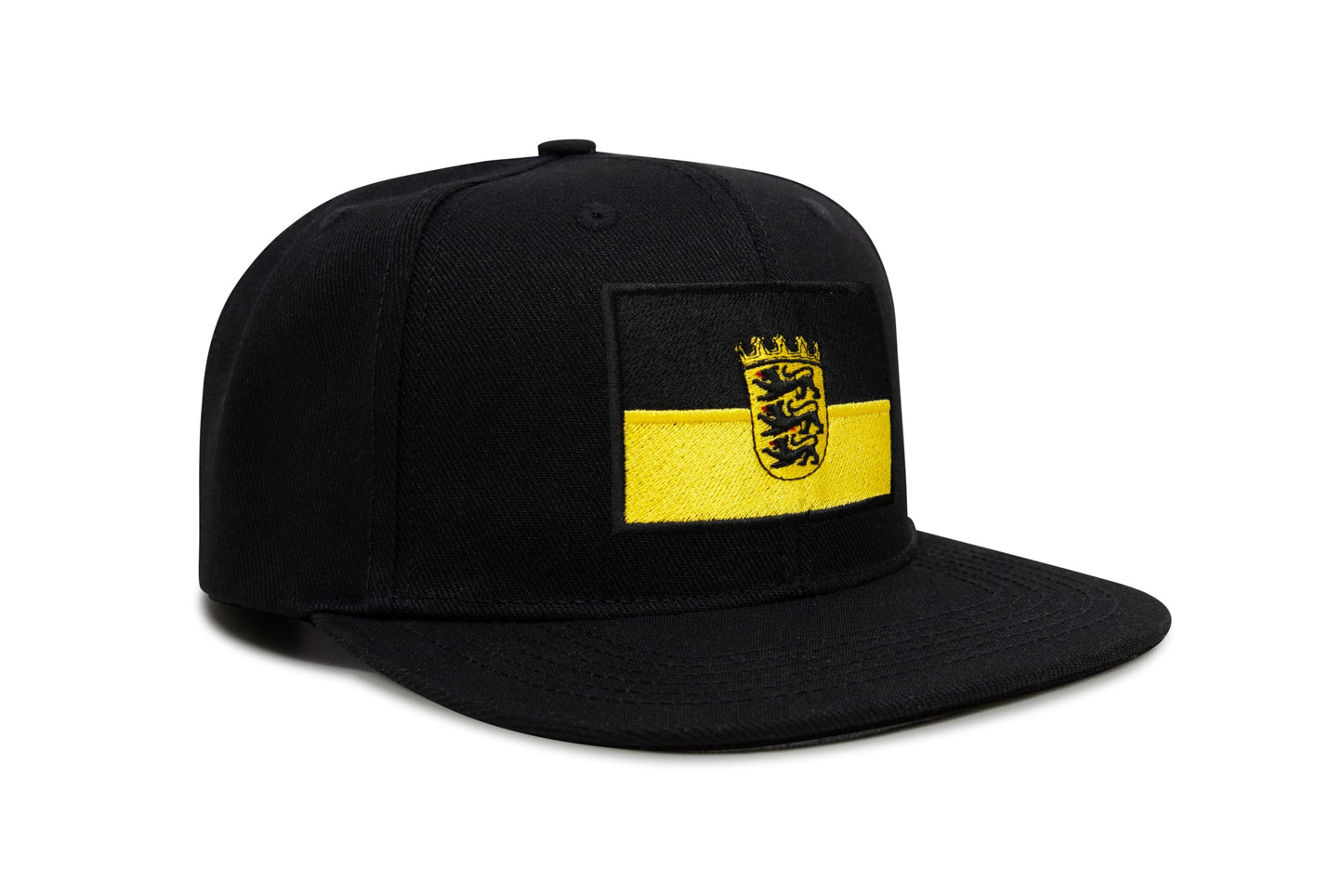 International Tie State Hat for Men and Women, Adjustable Snapback Trucker Baseball Cap with Embroidered Patch (Baden-Wurttemberg, Black Flatbill)