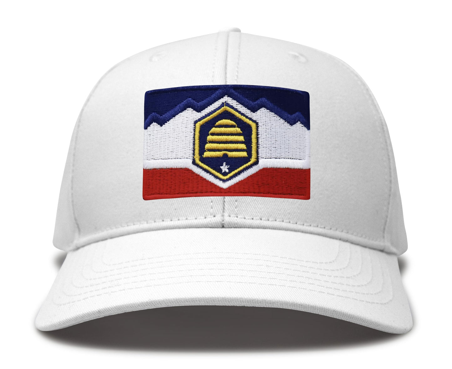 International Tie Utah Hat for Men and Women - Snapback Trucker Baseball Cap (All White)