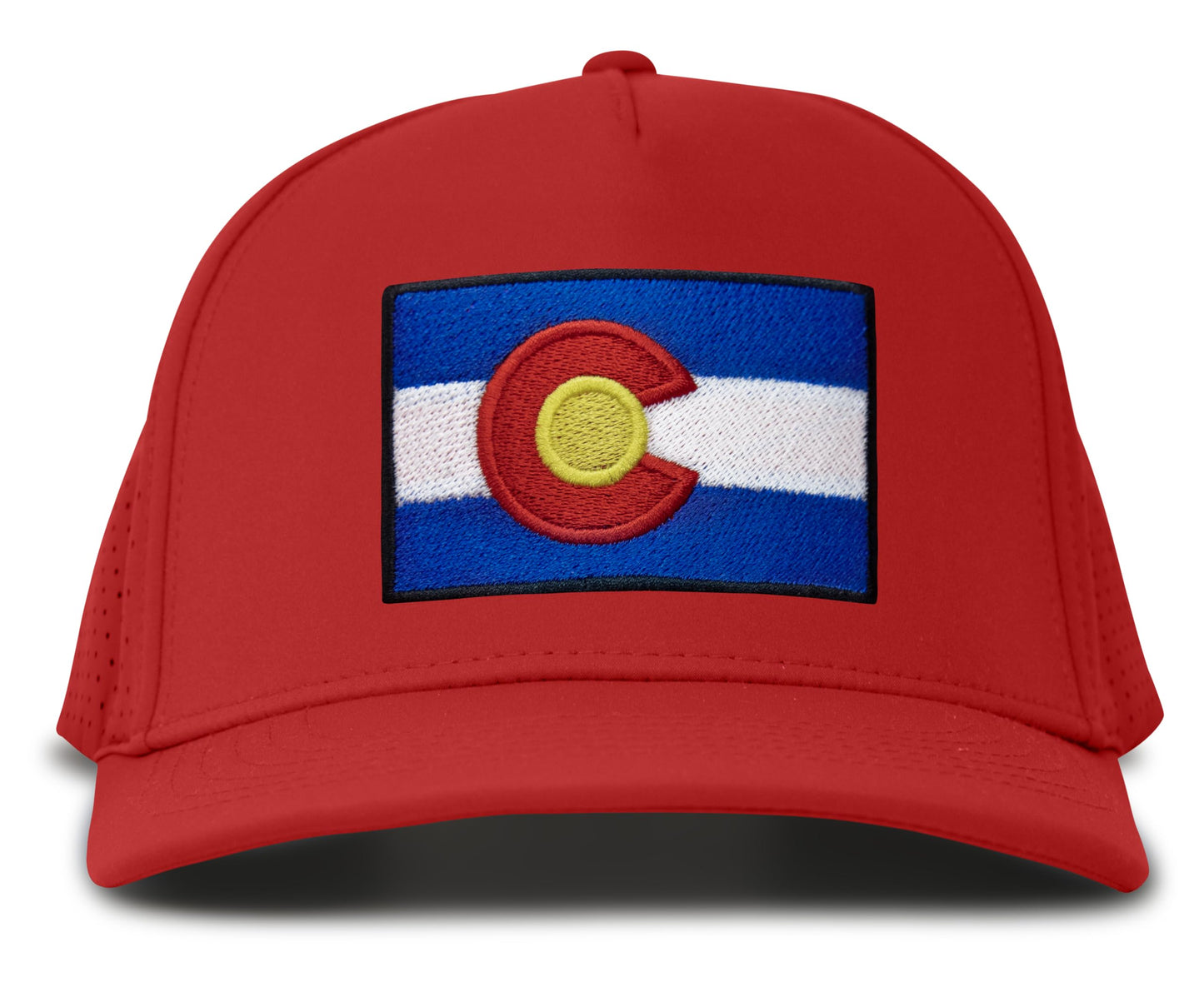 Performance Golf Hat – Adjustable Snapback Trucker Baseball Cap for Men & Women - Jetset Series (Colorado, Red Rosso)