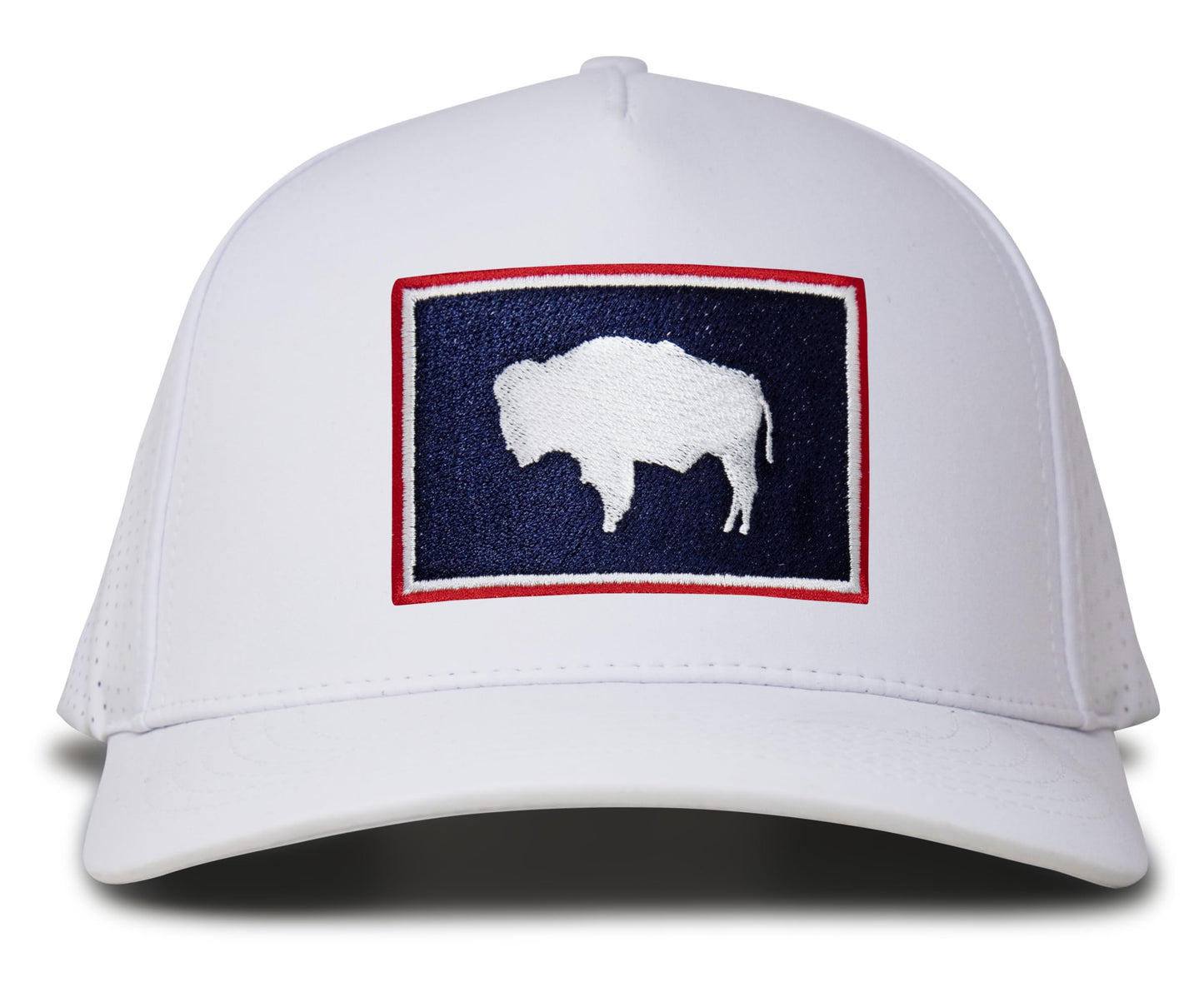 Performance Golf Hat – Adjustable Snapback Trucker Baseball Cap for Men & Women - Jetset Series (Wyoming, Arctic White)