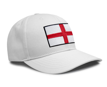 International Tie England - St. George Flag Hat for Men and Women, Adjustable Snapback Trucker Baseball Cap (All White)