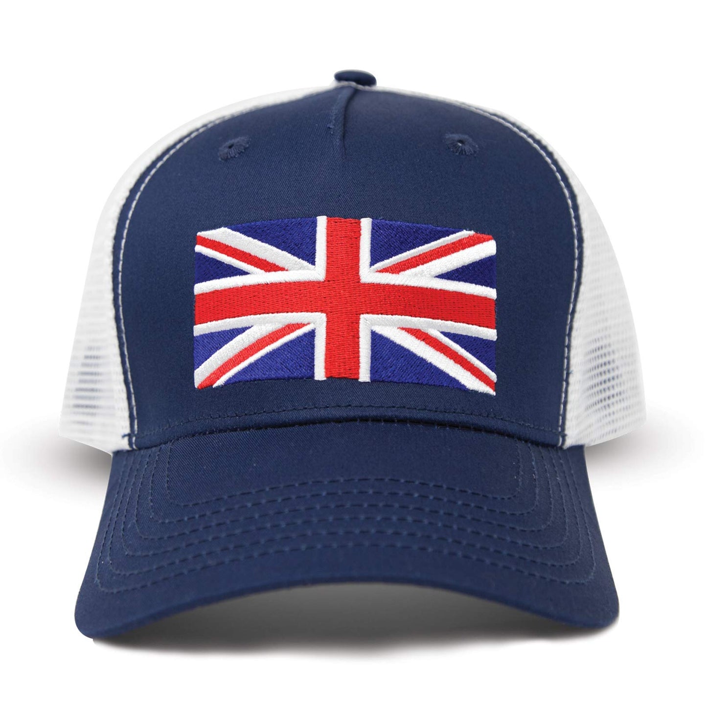 Greece Flag Hat for Men and Women – Snapback Trucker Baseball Cap by International Tie (Navy White)