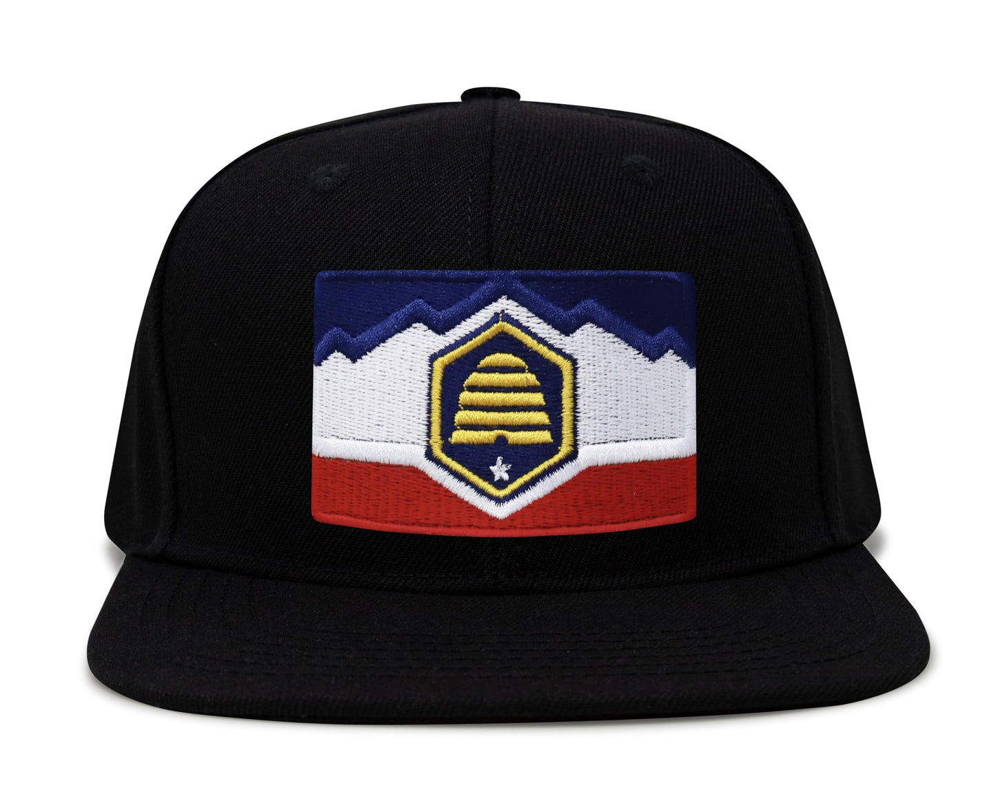 International Tie Utah Hat for Men and Women - Snapback Trucker Baseball Cap (Black Flatbill)
