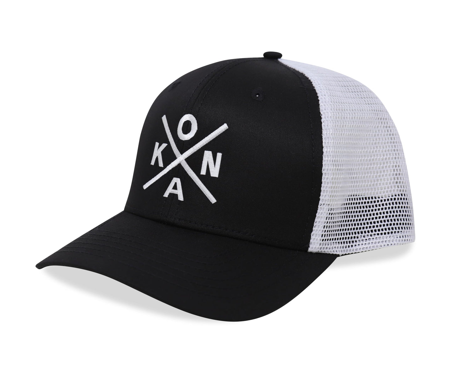 International Tie Kailua-Kona KONA Hat for Men and Women - Snapback Trucker Baseball Cap (Grey/White)
