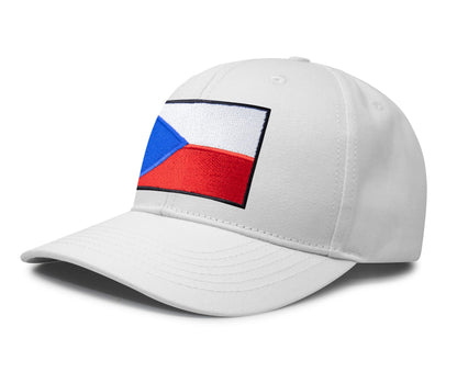 Czech Republic Flag Hat for Men and Women – Adjustable Snapback Baseball Cap by International Tie (All White)