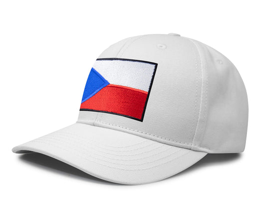 Czech Republic Flag Hat for Men and Women – Adjustable Snapback Baseball Cap by International Tie (All White)