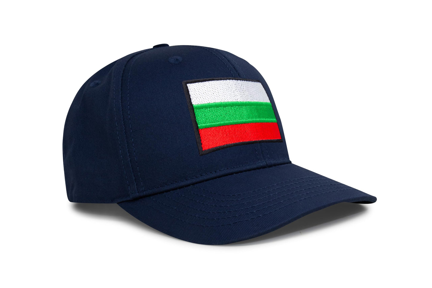 International Tie Country Hat for Men and Women, Adjustable Snapback Trucker Baseball Cap with Embroidered Patch (Bulgaria, All Navy)