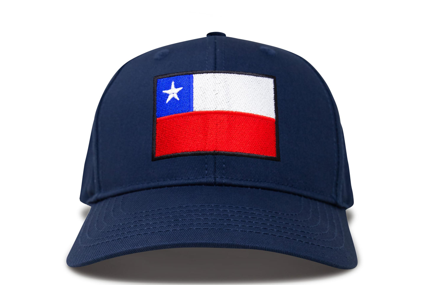 International Tie Country Hat for Men and Women, Adjustable Snapback Trucker Baseball Cap with Embroidered Patch (Chile, All Navy)