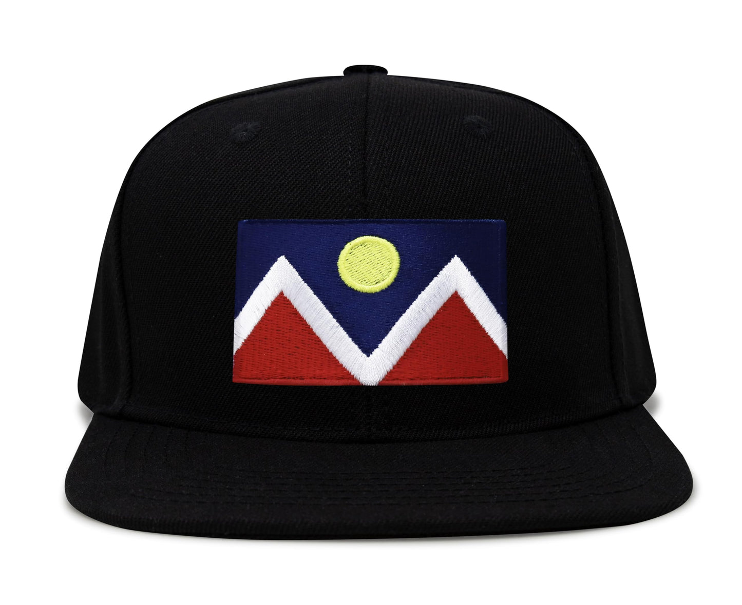International Tie Denver Flag Hat for Men and Women - Snapback Trucker Flatbill Baseball Cap (Black Flatbill)