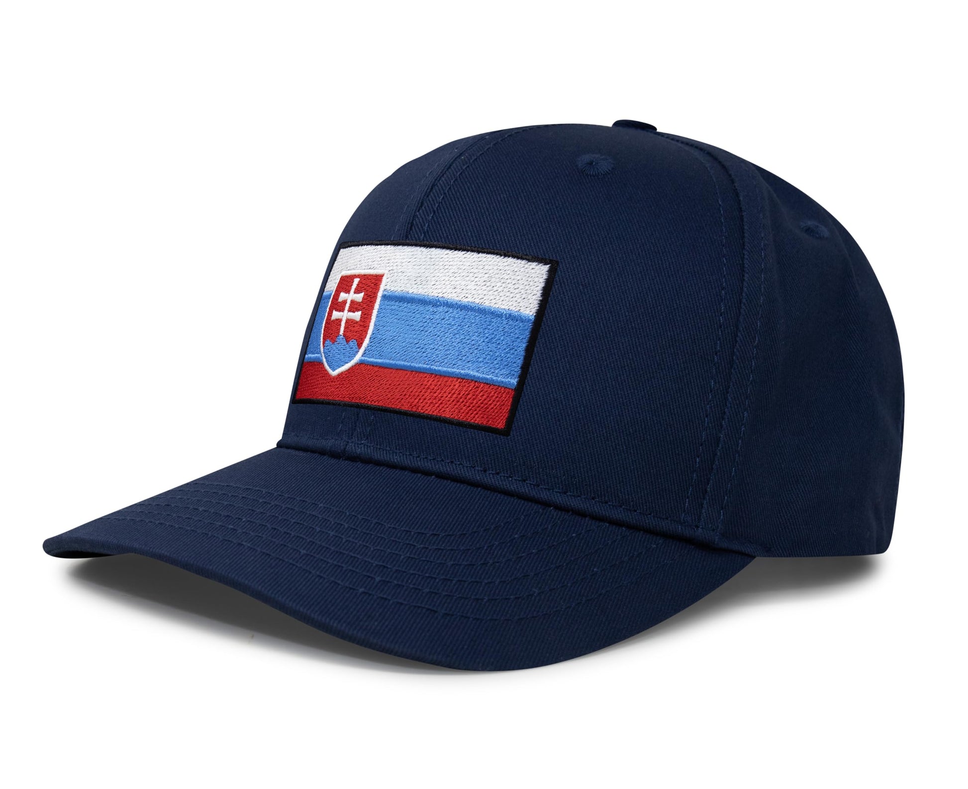International Tie Country Hat for Men and Women, Adjustable Snapback Trucker Baseball Cap with Embroidered Patch (Slovakia, All Navy) - International Tie