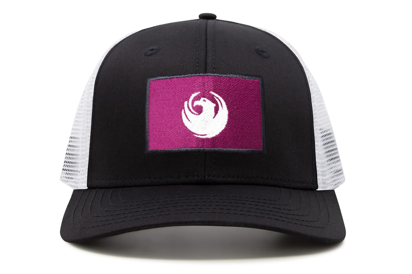 International Tie City Hat for Men and Women, Adjustable Snapback Trucker Baseball Cap with Embroidered Patch (Phoenix, Black White)