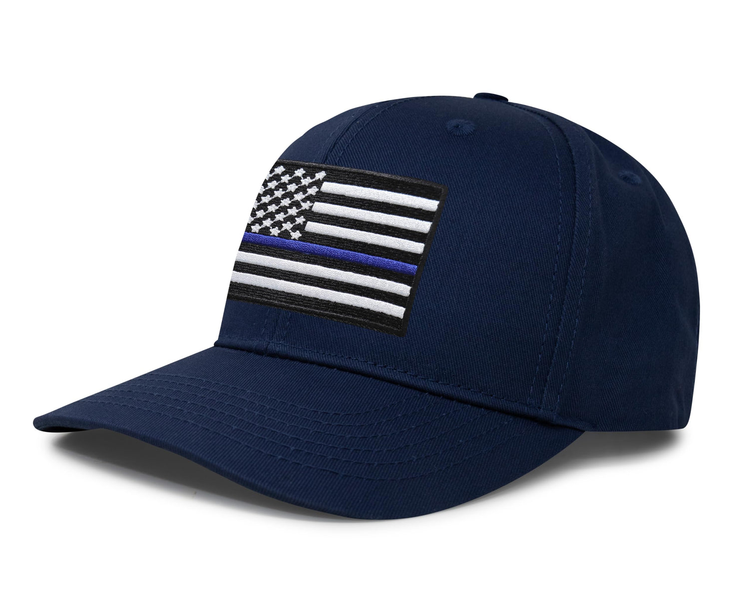 International Tie Thin Blue Line Hat for Men and Women - Snapback Trucker Baseball Cap (All Navy) - International Tie