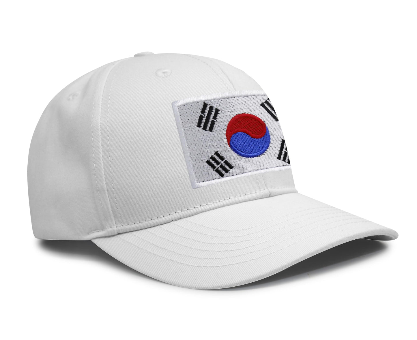 International Tie South Korea Hat for Men and Women - Snapback Trucker Baseball Cap (All White)