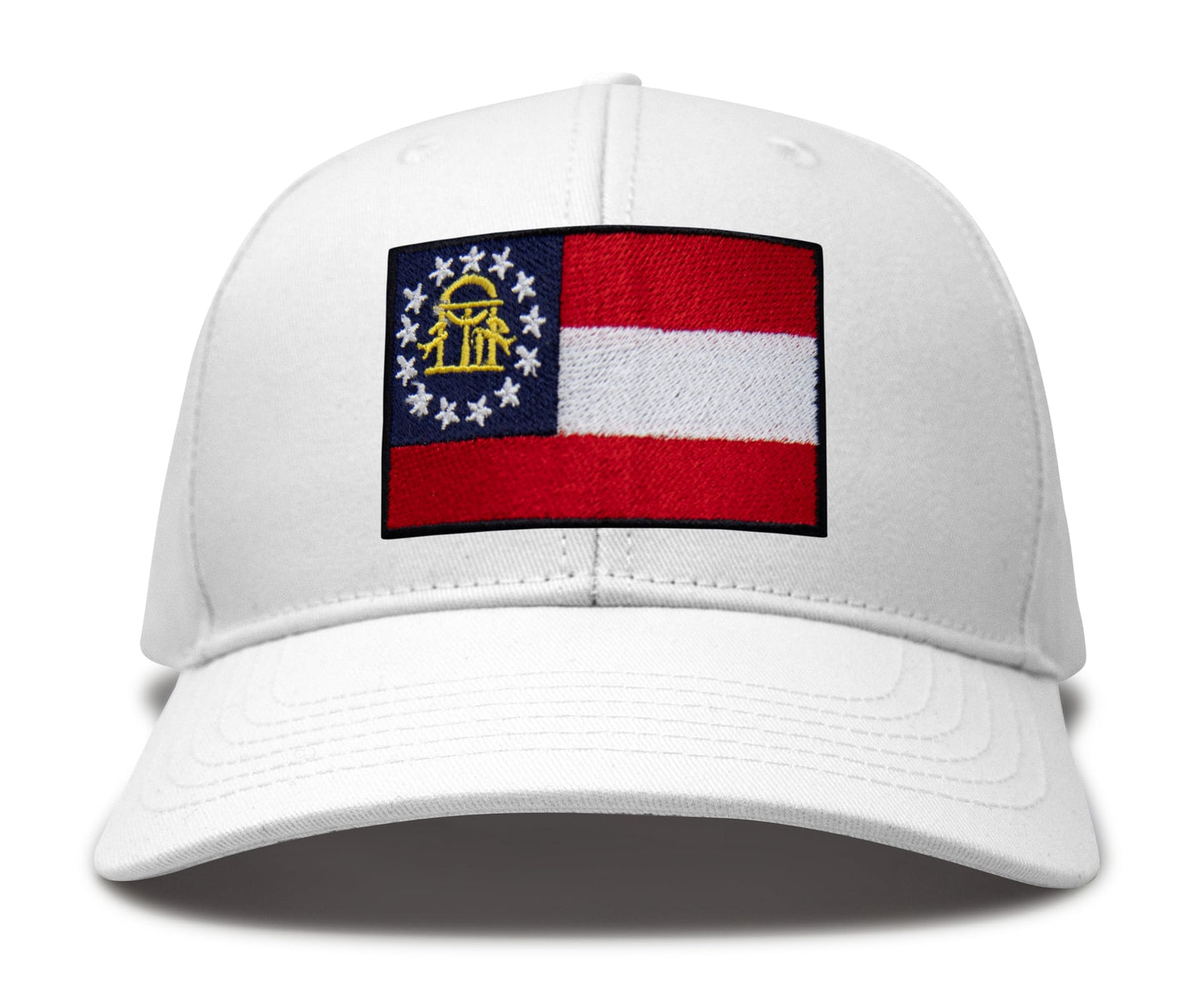 Georgia Flag Hat for Men and Women – Snapback Trucker Baseball Cap by International Tie (All White)
