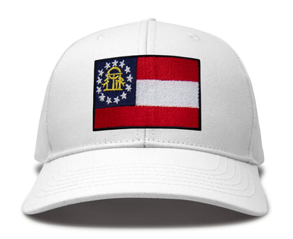 Georgia Flag Hat for Men and Women – Snapback Trucker Baseball Cap by International Tie (All White)
