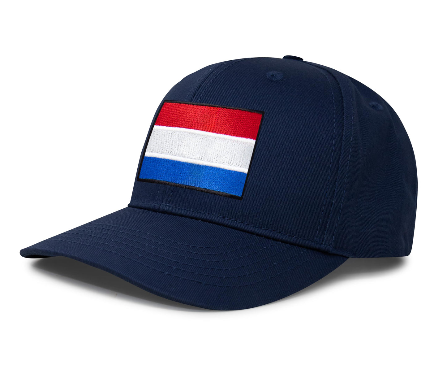International Tie Netherlands Flag Hat for Men and Women - Adjustable Snapback Trucker Baseball Cap (All Navy)