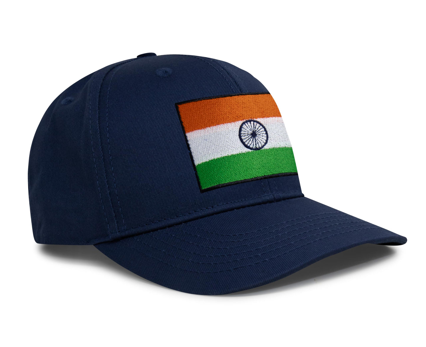 International Tie Indian Flag Hat for Men and Women - Adjustable India Snapback Trucker Baseball Cap (All Navy)
