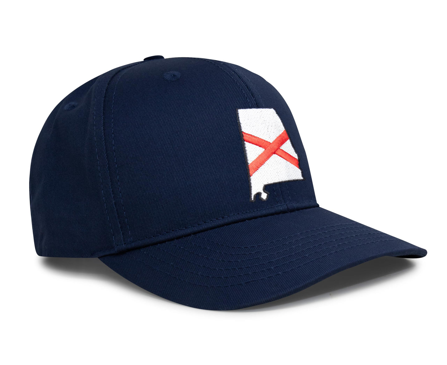 International Tie Stateline Flag Hat for Men and Women - Snapback Trucker Baseball Cap (Alabama, All Navy)