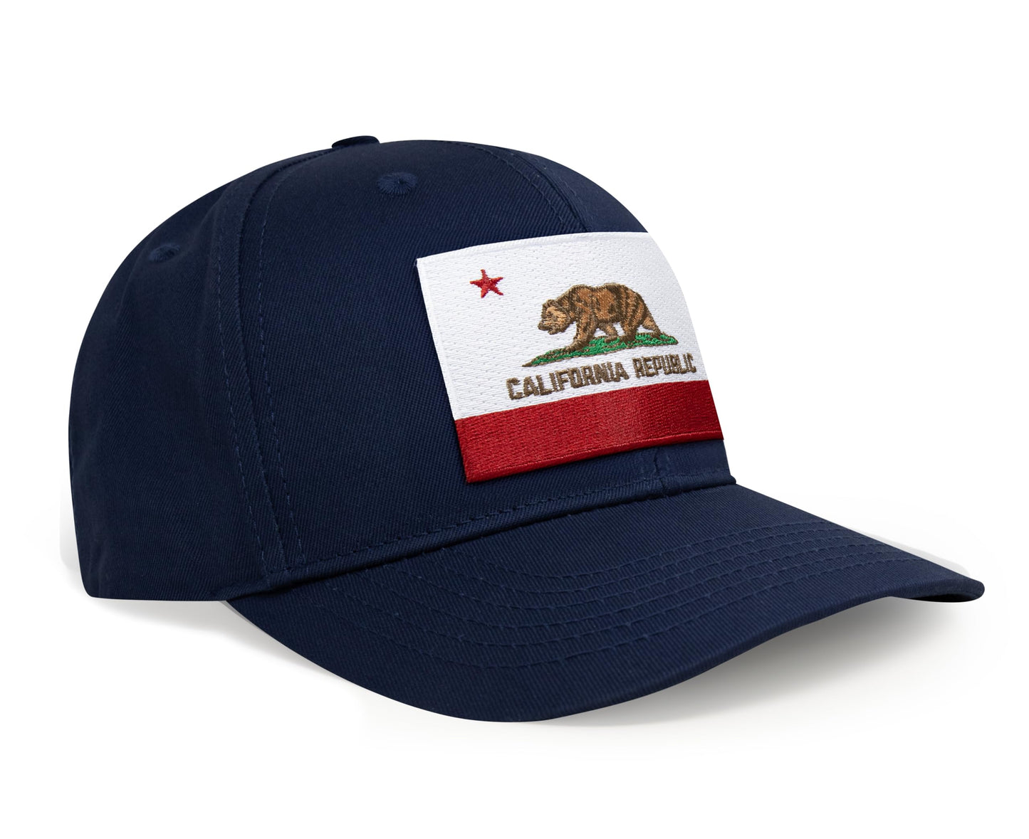 International Tie Premium California Flag Hat for Men and Women - Snapback Trucker Baseball Cap (All Navy)