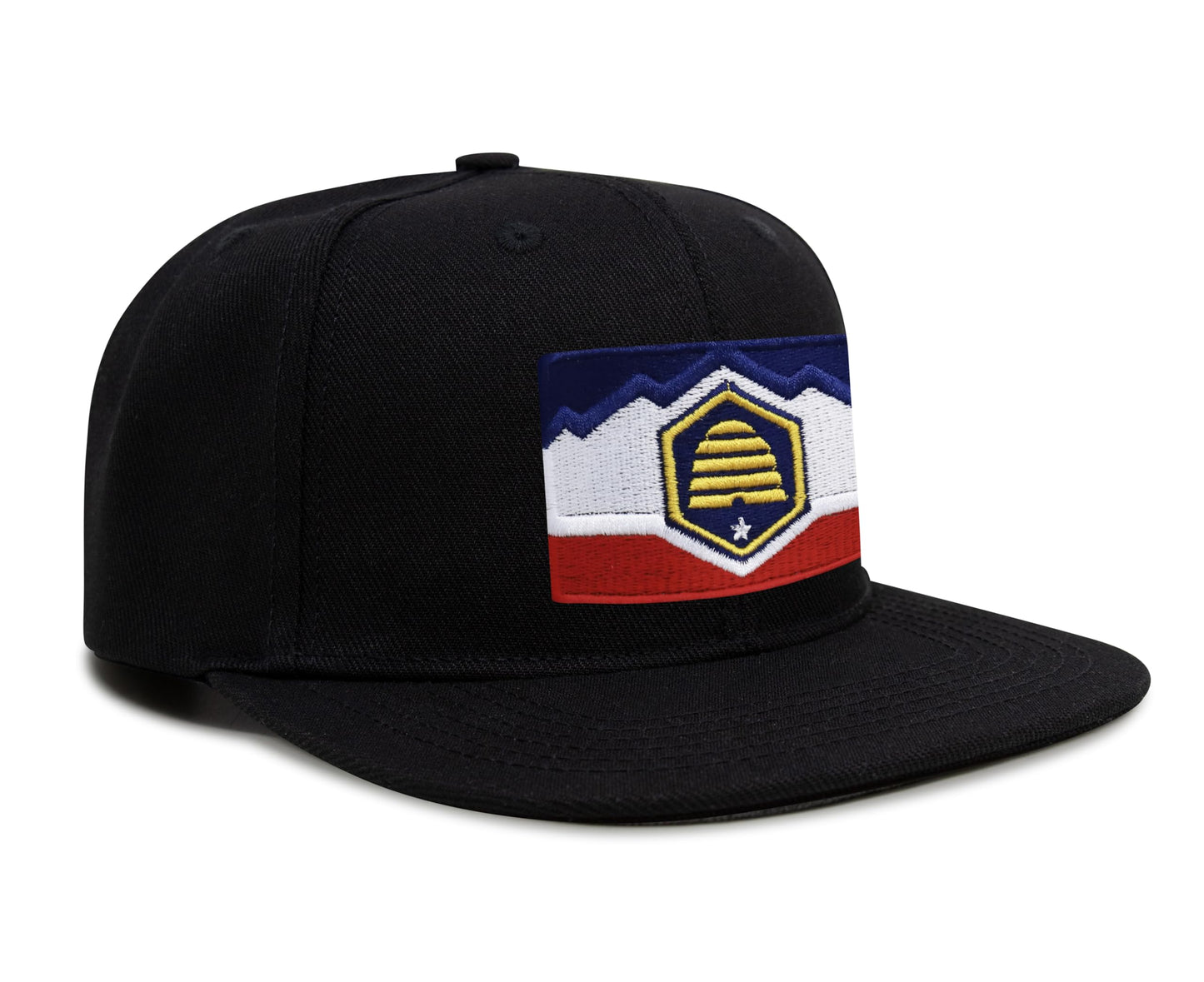 International Tie Utah Hat for Men and Women - Snapback Trucker Baseball Cap (Black Flatbill)