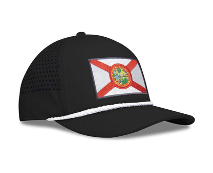 Performance Golf Hat – Adjustable Snapback Trucker Baseball Cap for Men & Women - Jetset Series (Florida, Midnight Black)