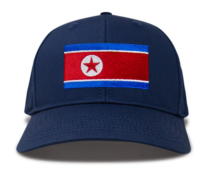 International Tie North Korea Flag Hat for Men and Women - Adjustable Snapback Trucker Baseball Cap (All Navy)