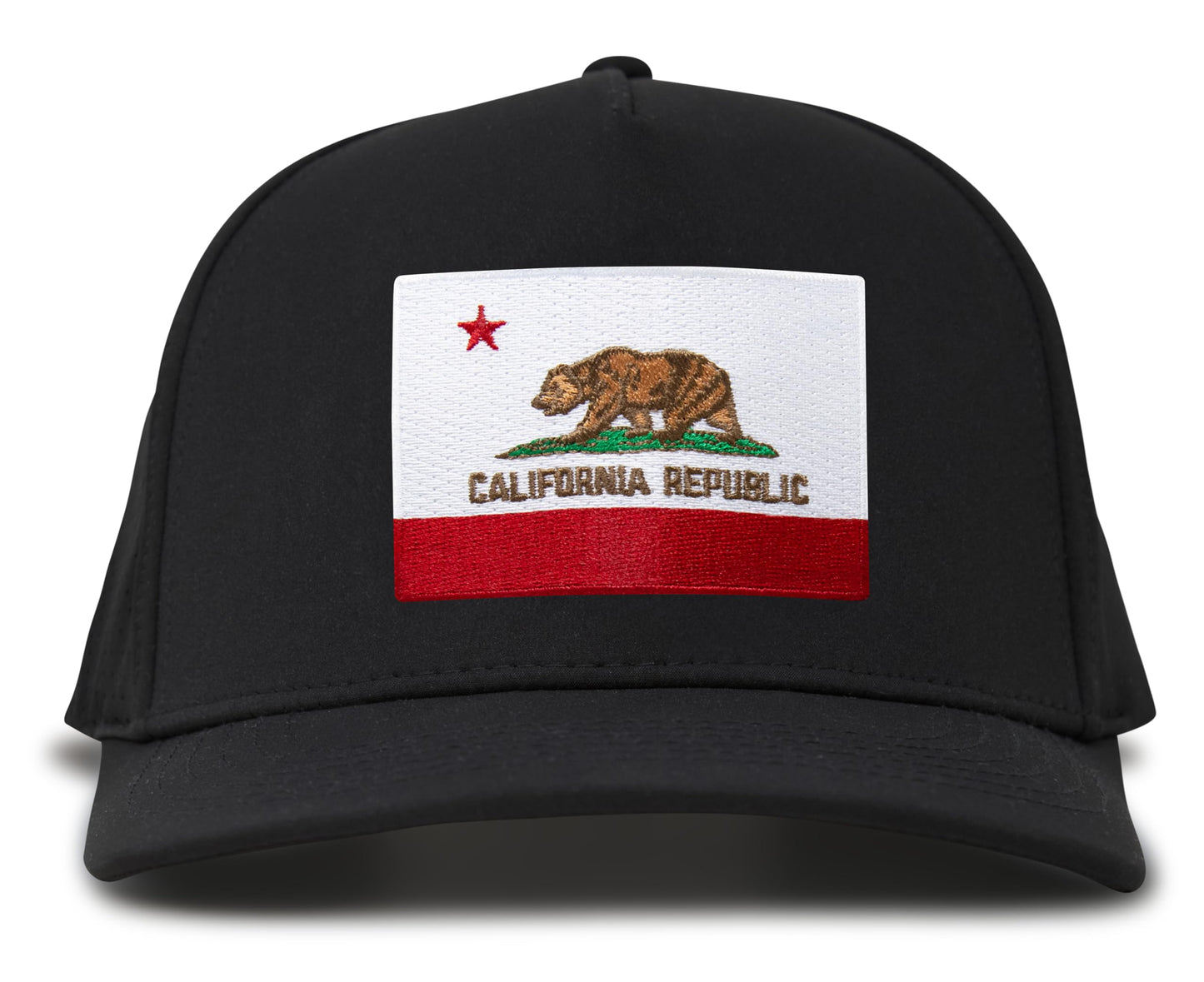 Performance Golf Hat – Adjustable Snapback Trucker Baseball Cap for Men & Women - Jetset Series (California, Midnight Black)