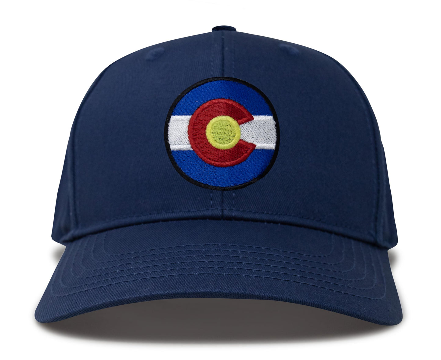International Tie Stateline Flag Hat for Men and Women - Snapback Trucker Baseball Cap (Colorado, All Navy)