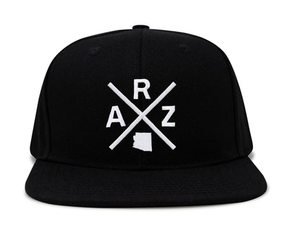 International Tie ARZ (Arizona) - Hat for Men and Women - Snapback Trucker Baseball Cap (Black Flatbill)