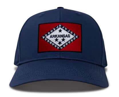 Arkansas Flag Hat for Men and Women – Snapback Trucker Baseball Cap by International Tie (All Navy)