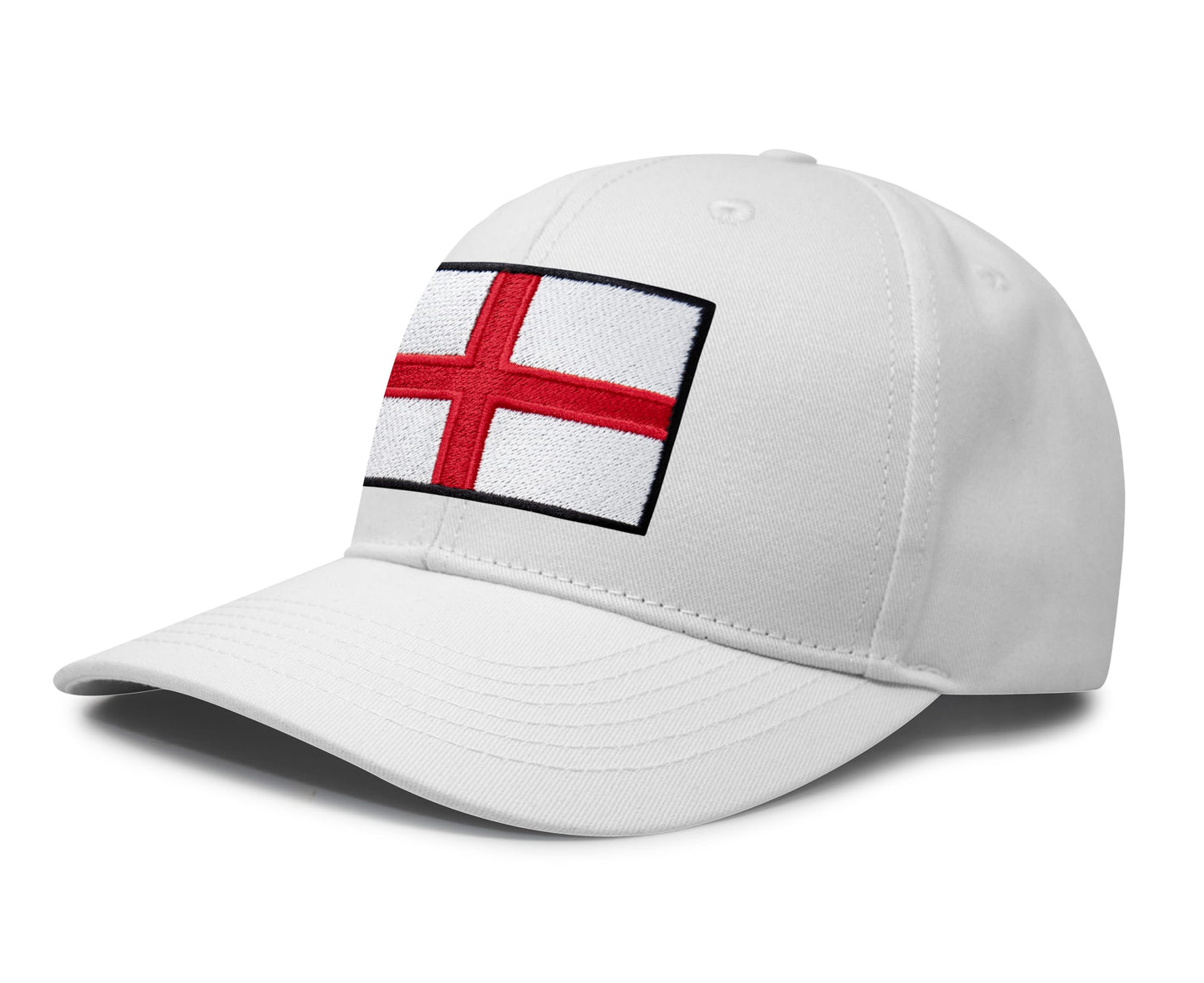 International Tie England - St. George Flag Hat for Men and Women, Adjustable Snapback Trucker Baseball Cap (All White)