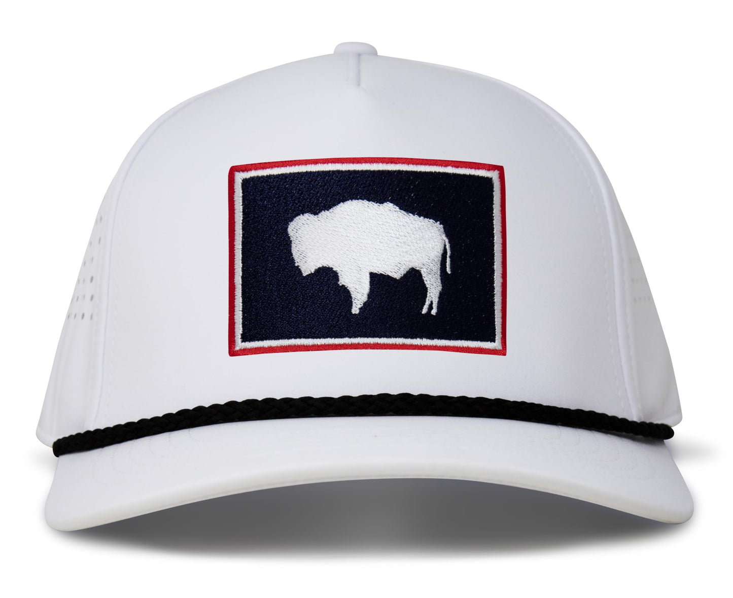 Performance Golf Hat – Adjustable Snapback Trucker Baseball Cap for Men & Women - Jetset Series (Wyoming, Arctic White)