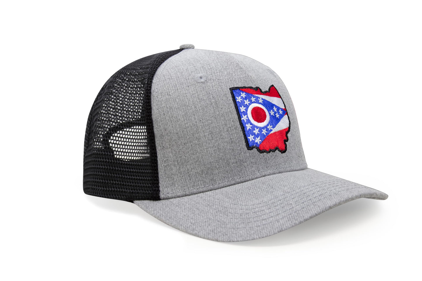 International Tie Stateline Flag Hat for Men and Women - Snapback Trucker Baseball Cap (Ohio, Grey Black) - International Tie