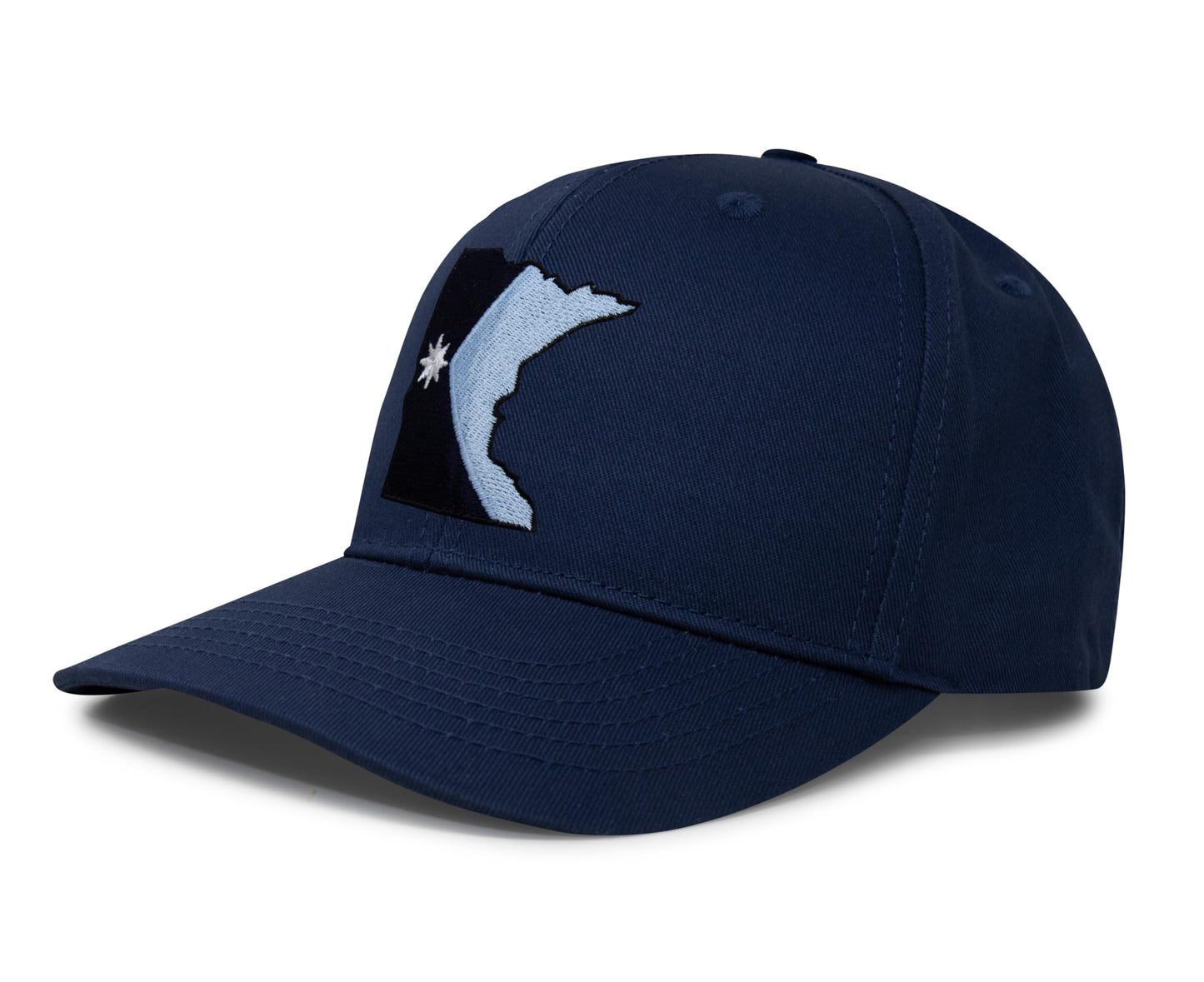 International Tie Stateline Flag Hat for Men and Women - Snapback Trucker Baseball Cap (Minnesota, All Navy)