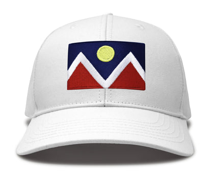 International Tie Denver Flag Trucker Hat for Men and Women â Snapback Baseball Cap (All White)