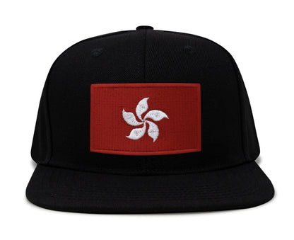 International Tie Hong Kong Flag Hat for Men and Women – Snapback Trucker Baseball Cap (Black Flatbill)
