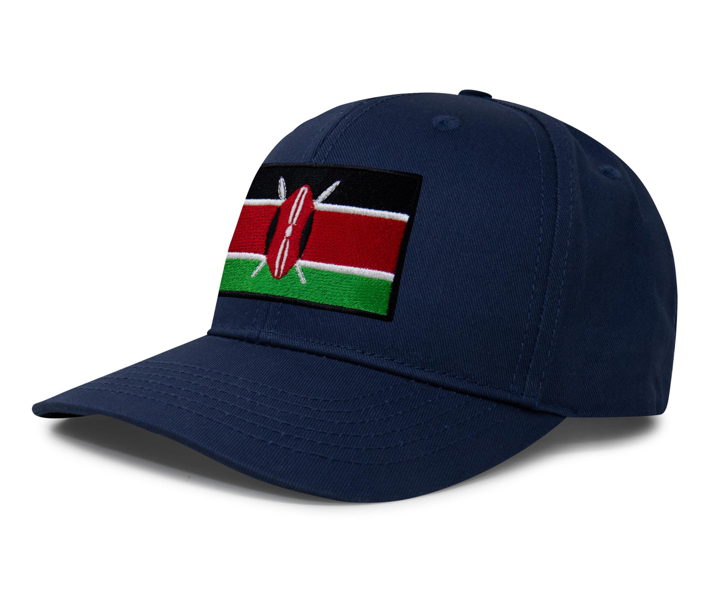 International Tie Kenya Flag Hat for Men and Women - Adjustable Snapback Trucker Baseball Cap (All Navy)