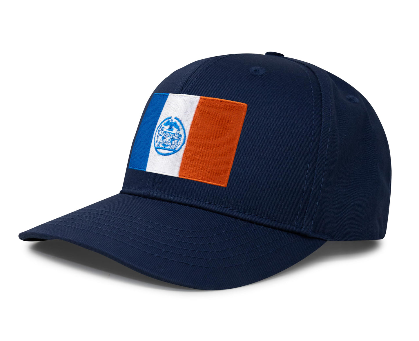 International Tie New York City Flag Hat for Men and Women - Adjustable Snapback Trucker Baseball Cap (All Navy)