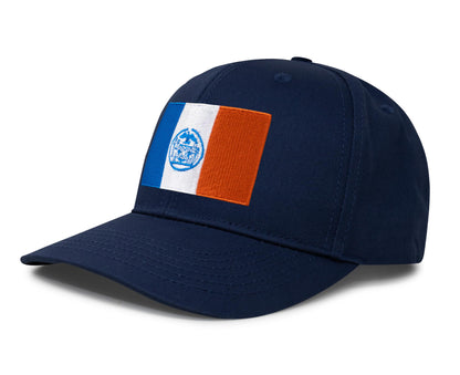 International Tie New York City Flag Hat for Men and Women - Adjustable Snapback Trucker Baseball Cap (All Navy)