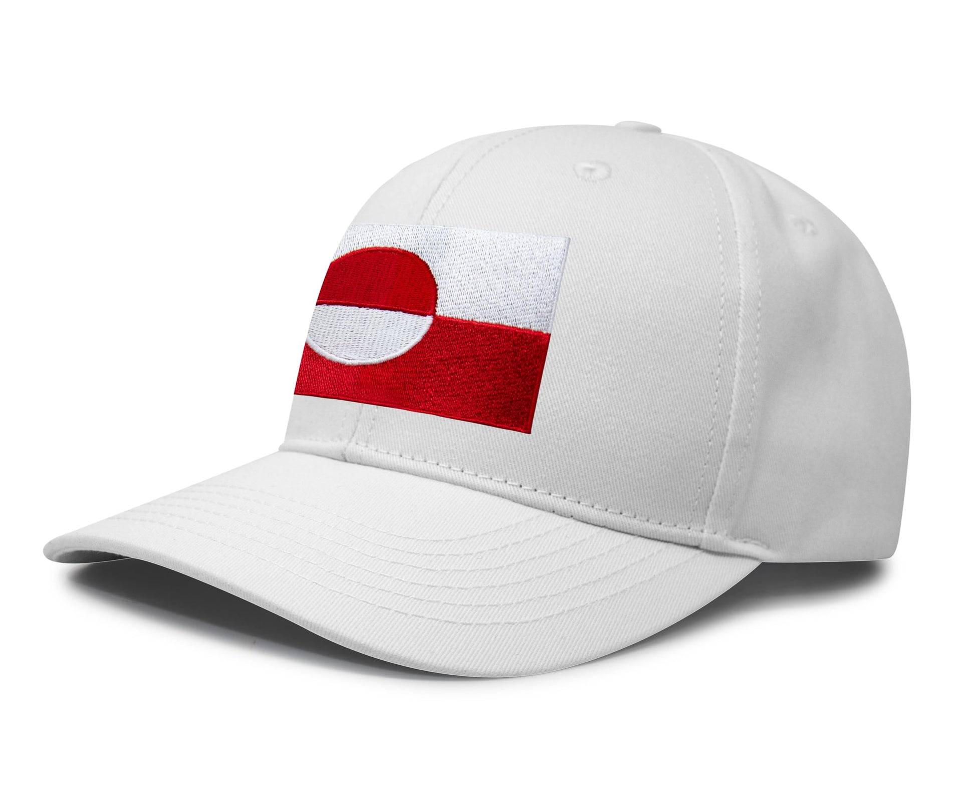 International Tie Country Hat for Men and Women, Adjustable Snapback Trucker Baseball Cap with Embroidered Patch (Greenland, All White) - International Tie