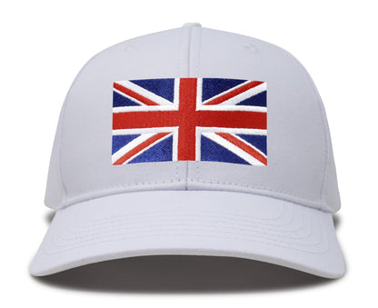International Tie Union Jack British Flag Hat for Men and Women - United Kingdom UK Britain England London State Flag Trucker Baseball Snapback Cap (All White)