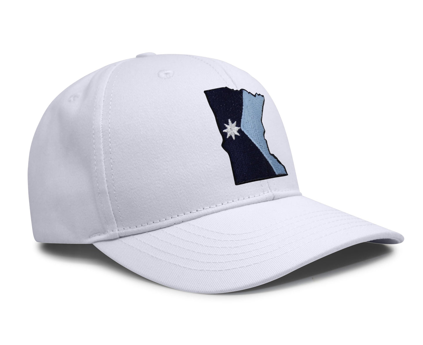 International Tie Stateline Flag Hat for Men and Women - Snapback Trucker Baseball Cap (Minnesota, All White)
